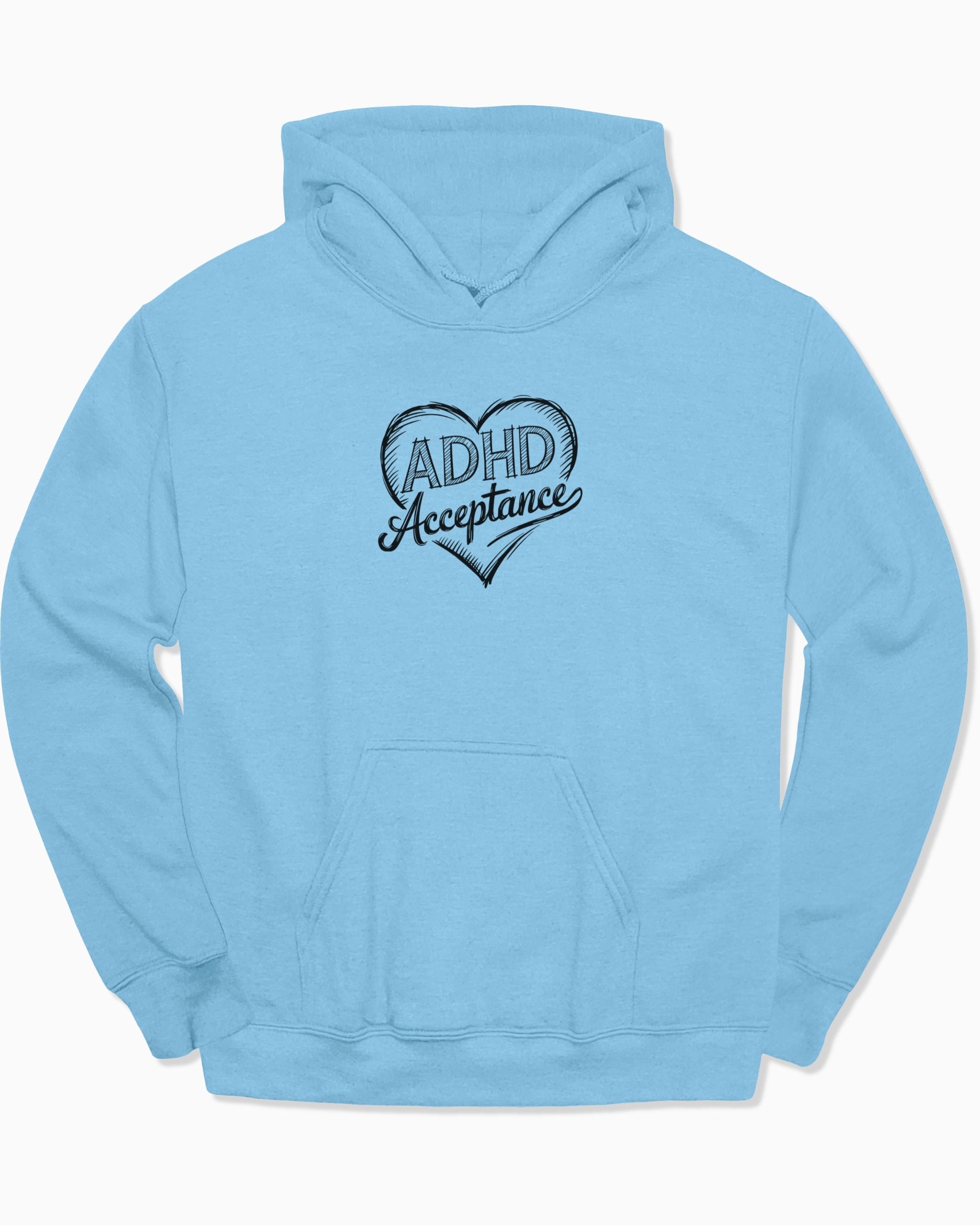 Autism Hoodie By Daily Bloom ADHD Acceptance Love Heart Sketch Hoodie Light Blue / S