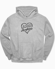 Autism Hoodie By Daily Bloom ADHD Acceptance Love Heart Sketch Hoodie Sport Grey / S