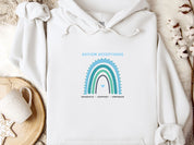 Advocate Support Empower Autism Acceptance Rainbow Hoodie-White-Neurodiversity, ADHD & Autism Awareness & Acceptance Hoodie by Daily Bloom