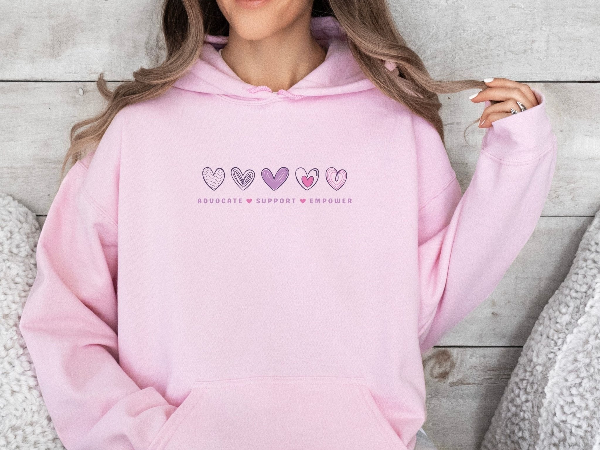 Autism Hoodie - Advocate Support Empower Love Hearts Hoodie - Daily Bloom