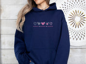 Advocate Support Empower Love Hearts Hoodie-Neurodiversity, ADHD & Autism Awareness & Acceptance Hoodie by Daily Bloom