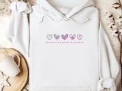 Advocate Support Empower Love Hearts Hoodie-White-Neurodiversity, ADHD & Autism Awareness & Acceptance Hoodie by Daily Bloom