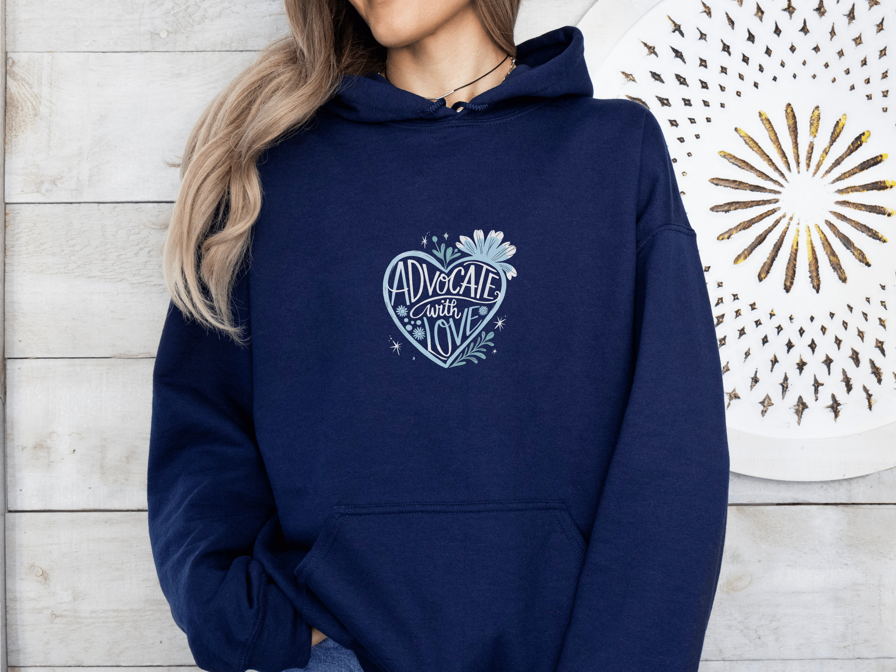 Advocate with Love Hoodie-Neurodiversity, ADHD & Autism Awareness & Acceptance Hoodie by Daily Bloom