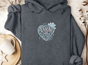 Advocate with Love Hoodie-Dark Heather-Neurodiversity, ADHD & Autism Awareness & Acceptance Hoodie by Daily Bloom