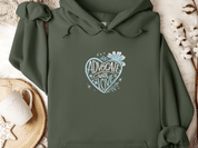 Advocate with Love Hoodie-Military Green-Neurodiversity, ADHD & Autism Awareness & Acceptance Hoodie by Daily Bloom