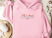 Aunt Autism Acceptance Flowers Hoodie-Light Pink-Neurodiversity, ADHD & Autism Awareness & Acceptance Hoodie by Daily Bloom