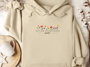 Aunt Autism Acceptance Flowers Hoodie-Sand-Neurodiversity, ADHD & Autism Awareness & Acceptance Hoodie by Daily Bloom