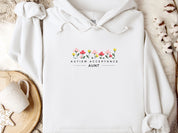 Aunt Autism Acceptance Flowers Hoodie-White-Neurodiversity, ADHD & Autism Awareness & Acceptance Hoodie by Daily Bloom