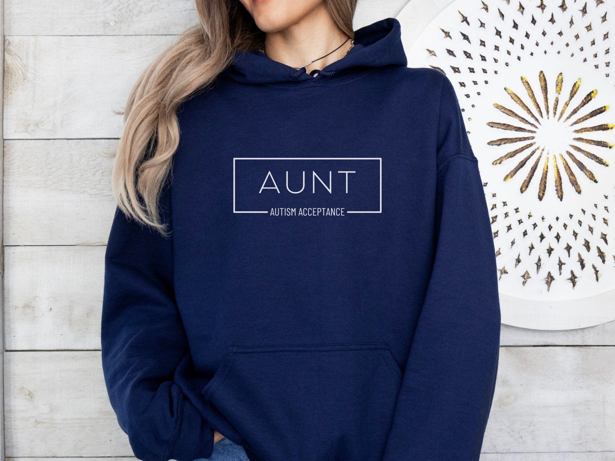 Autism Hoodie - Aunt Autism Acceptance Frame Hoodie - Daily Bloom