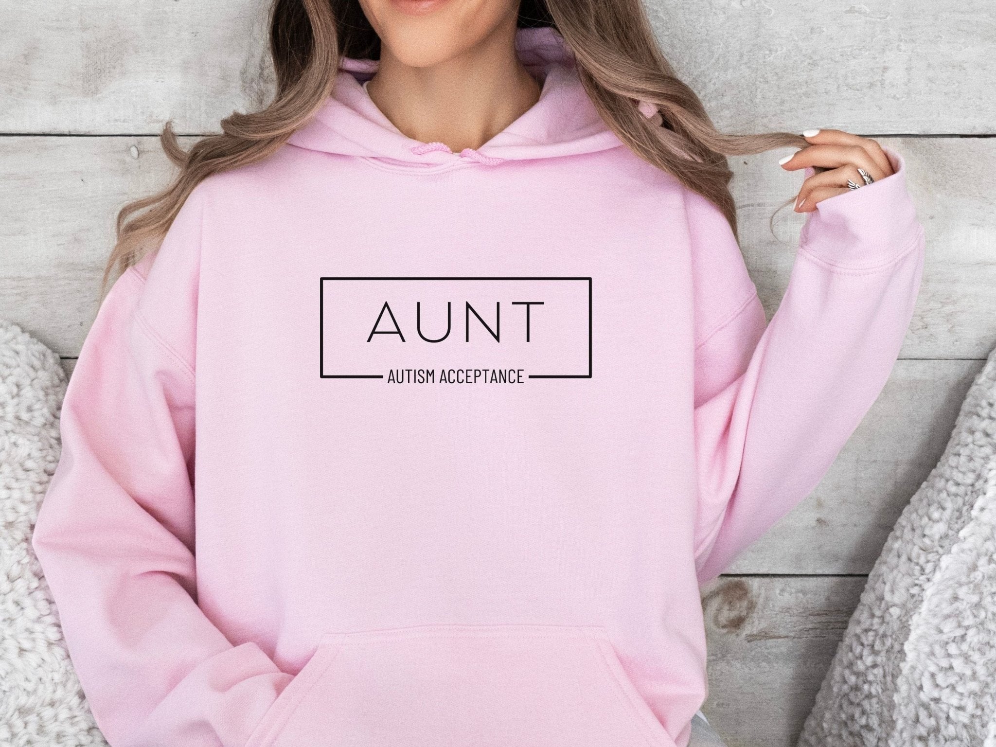 Autism Hoodie - Aunt Autism Acceptance Frame Hoodie - Daily Bloom