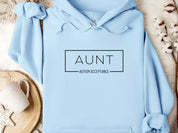Aunt Autism Acceptance Frame Hoodie-Light Blue-Neurodiversity, ADHD & Autism Awareness & Acceptance Hoodie by Daily Bloom