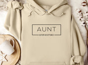 Aunt Autism Acceptance Frame Hoodie-Sand-Neurodiversity, ADHD & Autism Awareness & Acceptance Hoodie by Daily Bloom