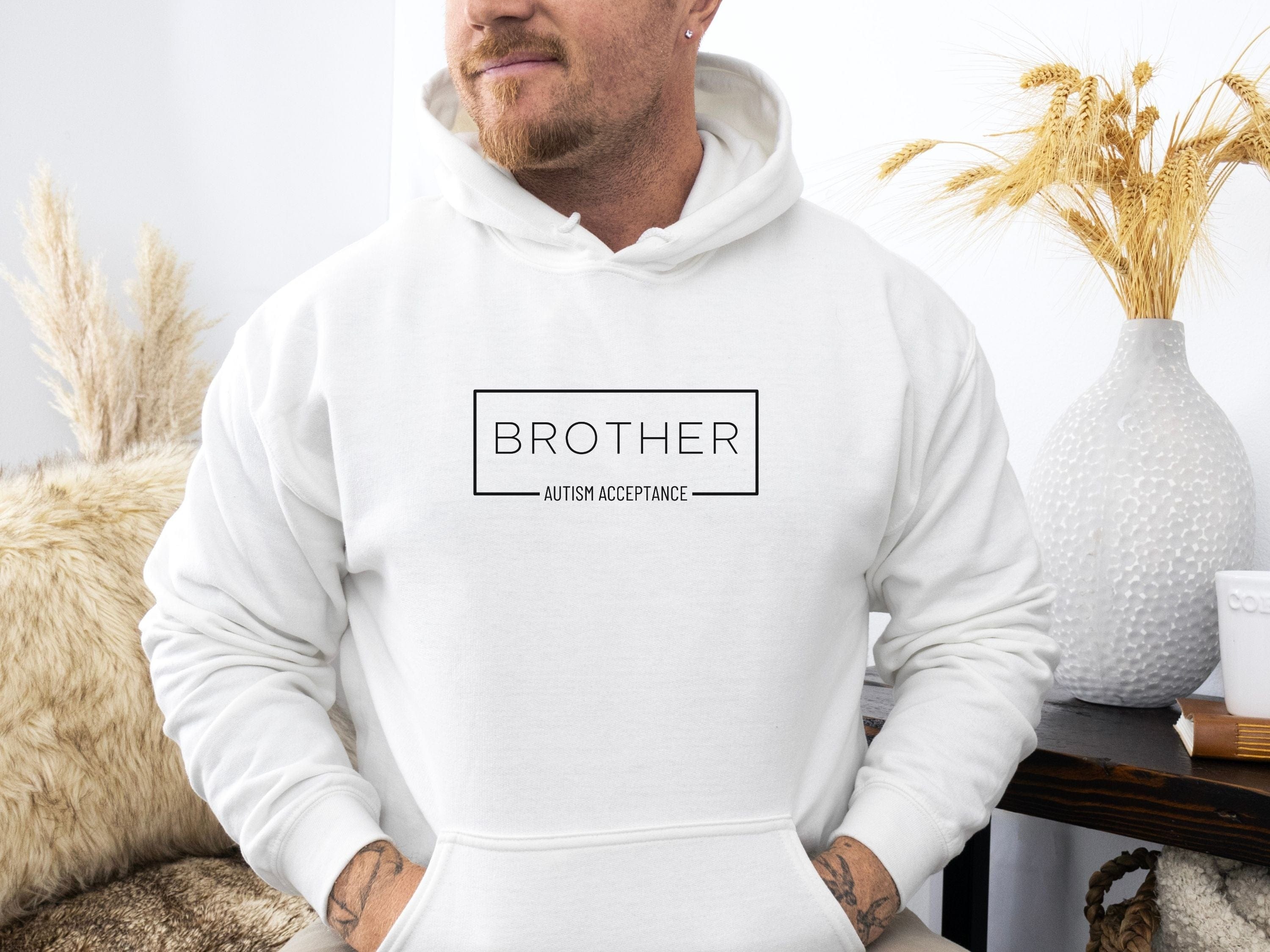 Autism Acceptance Brother Box Hoodie-Neurodiversity, ADHD & Autism Awareness & Acceptance Hoodie by Daily Bloom