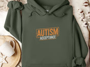 Autism Acceptance Graffiti Hoodie-Military Green-Neurodiversity, ADHD & Autism Awareness & Acceptance Hoodie by Daily Bloom