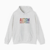 Autism Hoodie By Daily Bloom Autism Acceptance Grunge Rainbow Hoodie Ash / S