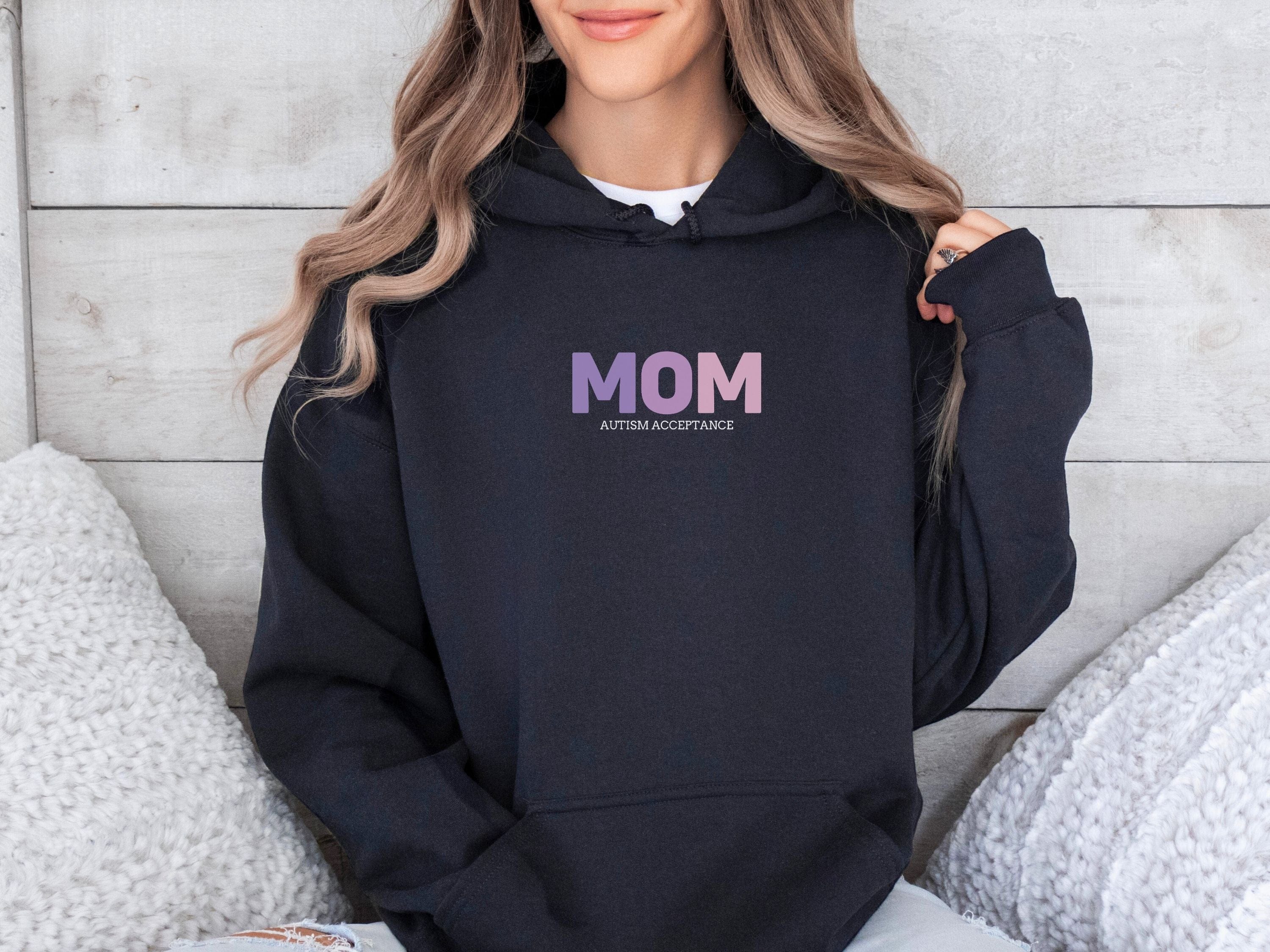 Autism Acceptance Mom Gradient Hoodie-Neurodiversity, ADHD & Autism Awareness & Acceptance Hoodie by Daily Bloom
