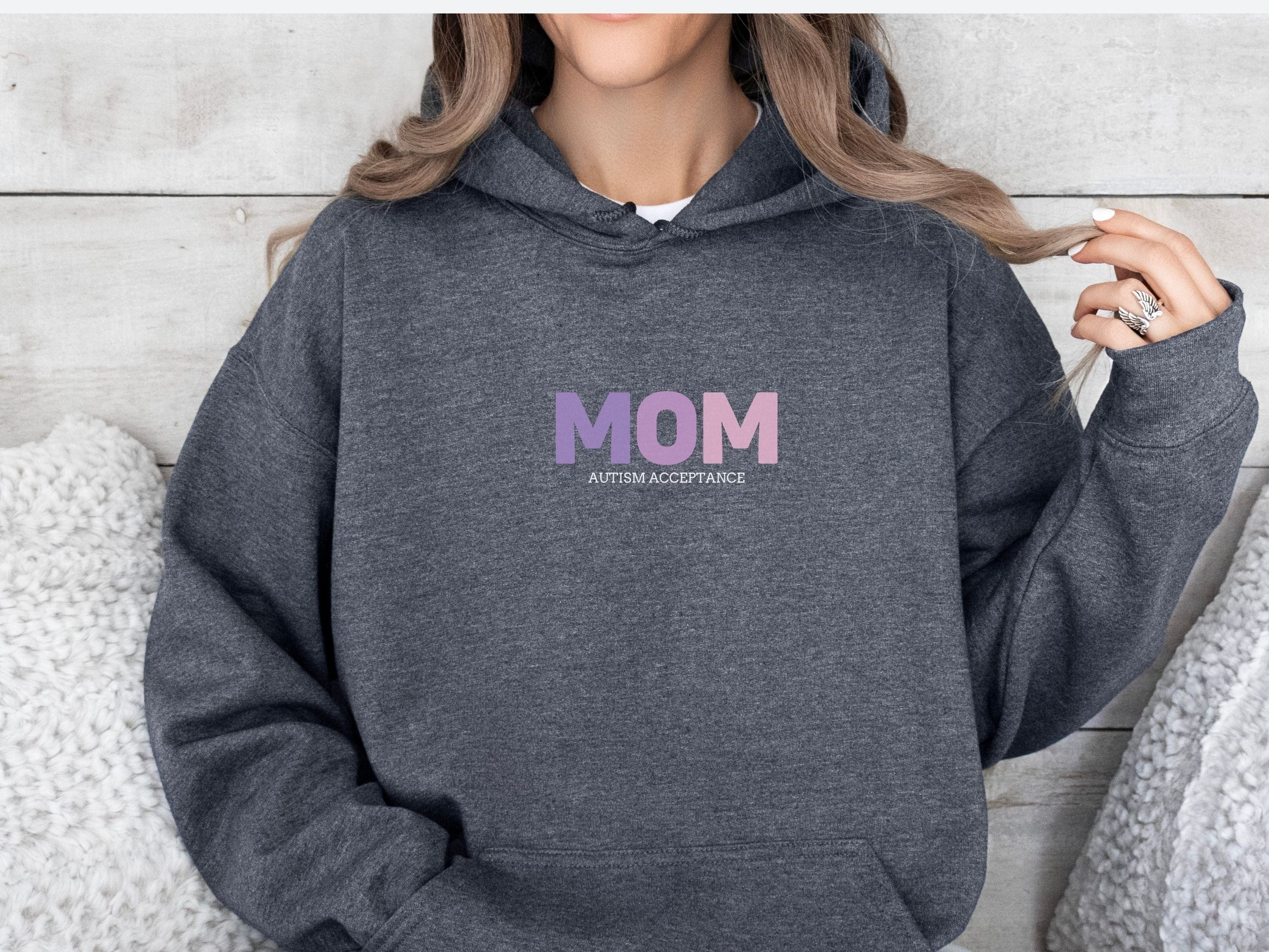 Autism Acceptance Mom Gradient Hoodie-Neurodiversity, ADHD & Autism Awareness & Acceptance Hoodie by Daily Bloom