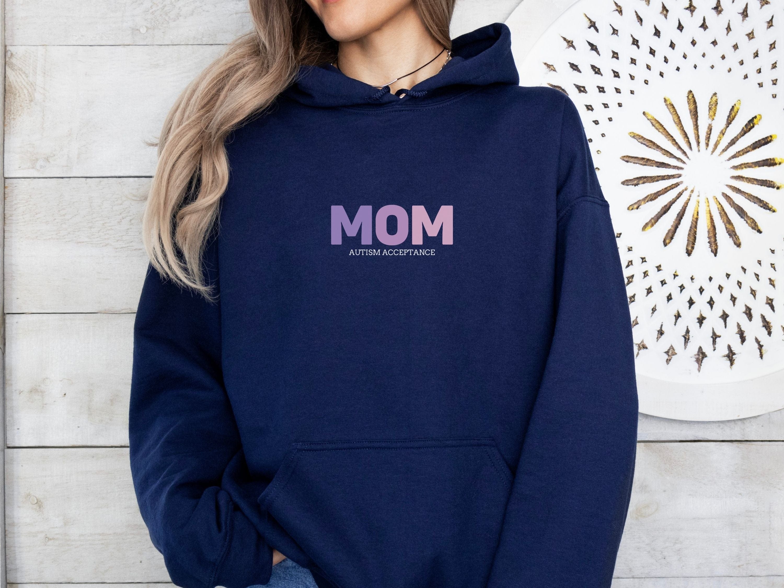 Autism Acceptance Mom Gradient Hoodie-Neurodiversity, ADHD & Autism Awareness & Acceptance Hoodie by Daily Bloom