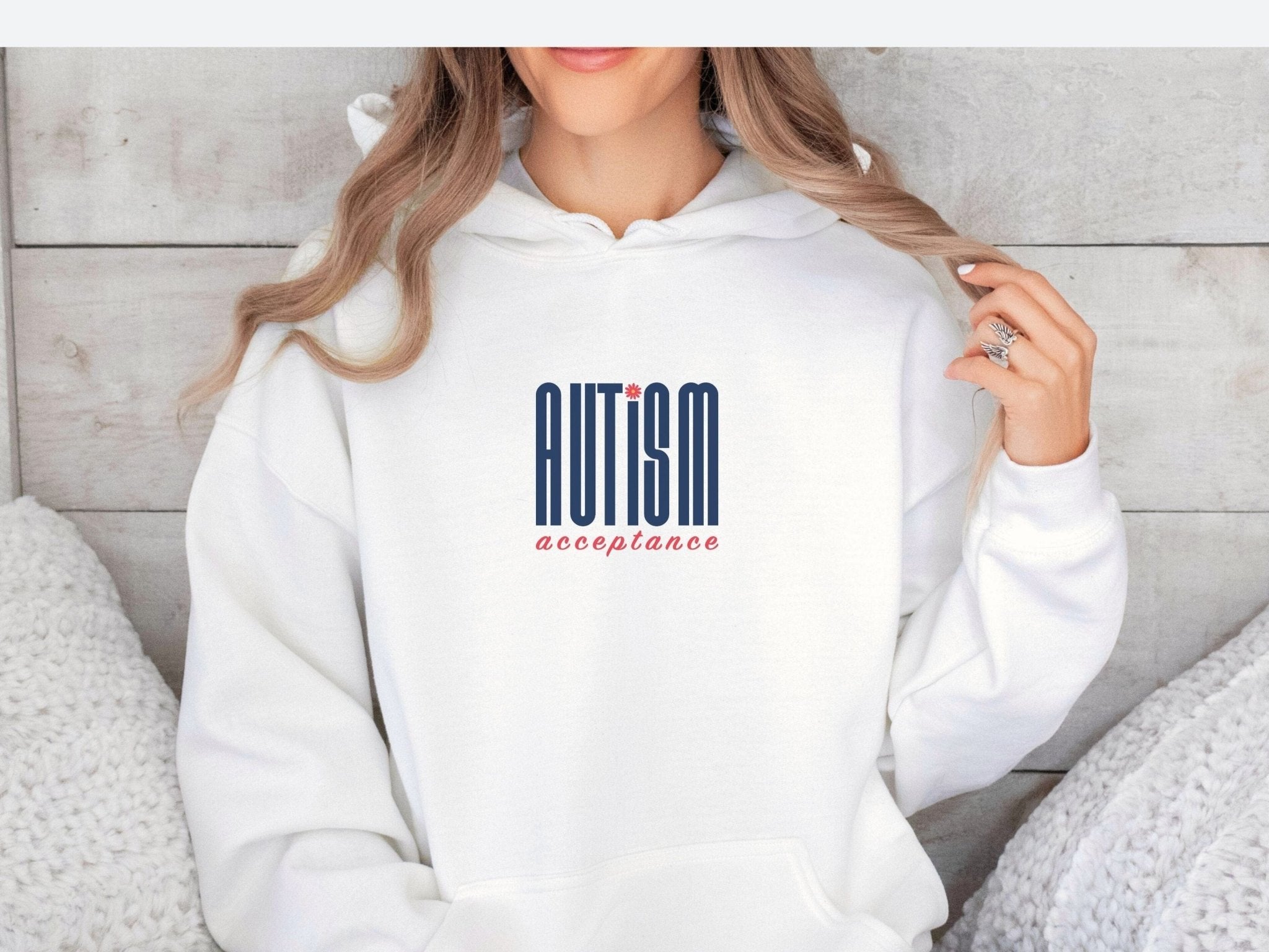 Autism Hoodie - Autism Acceptance Retro Blue Hoodie - Daily Bloom