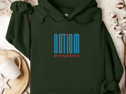 Autism Acceptance Retro Blue Hoodie-Forest Green-Neurodiversity, ADHD & Autism Awareness & Acceptance Hoodie by Daily Bloom