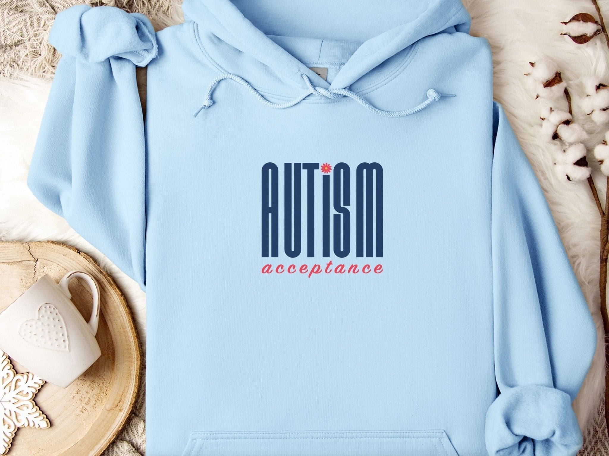 Autism Hoodie - Autism Acceptance Retro Blue Hoodie - Daily Bloom
