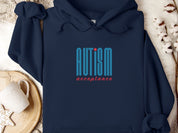 Autism Acceptance Retro Blue Hoodie-Navy-Neurodiversity, ADHD & Autism Awareness & Acceptance Hoodie by Daily Bloom