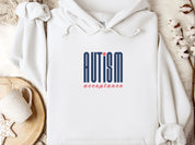 Autism Acceptance Retro Blue Hoodie-White-Neurodiversity, ADHD & Autism Awareness & Acceptance Hoodie by Daily Bloom