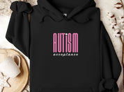 Autism Acceptance Retro Pink Hoodie-Black-Neurodiversity, ADHD & Autism Awareness & Acceptance Hoodie by Daily Bloom