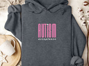 Autism Acceptance Retro Pink Hoodie-Dark Heather-Neurodiversity, ADHD & Autism Awareness & Acceptance Hoodie by Daily Bloom