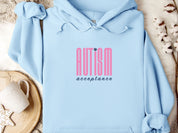 Autism Acceptance Retro Pink Hoodie-Light Blue-Neurodiversity, ADHD & Autism Awareness & Acceptance Hoodie by Daily Bloom
