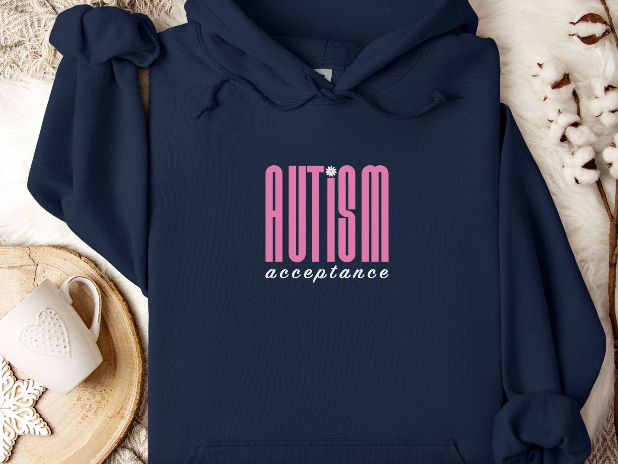 Autism Hoodie - Autism Acceptance Retro Pink Hoodie - Daily Bloom