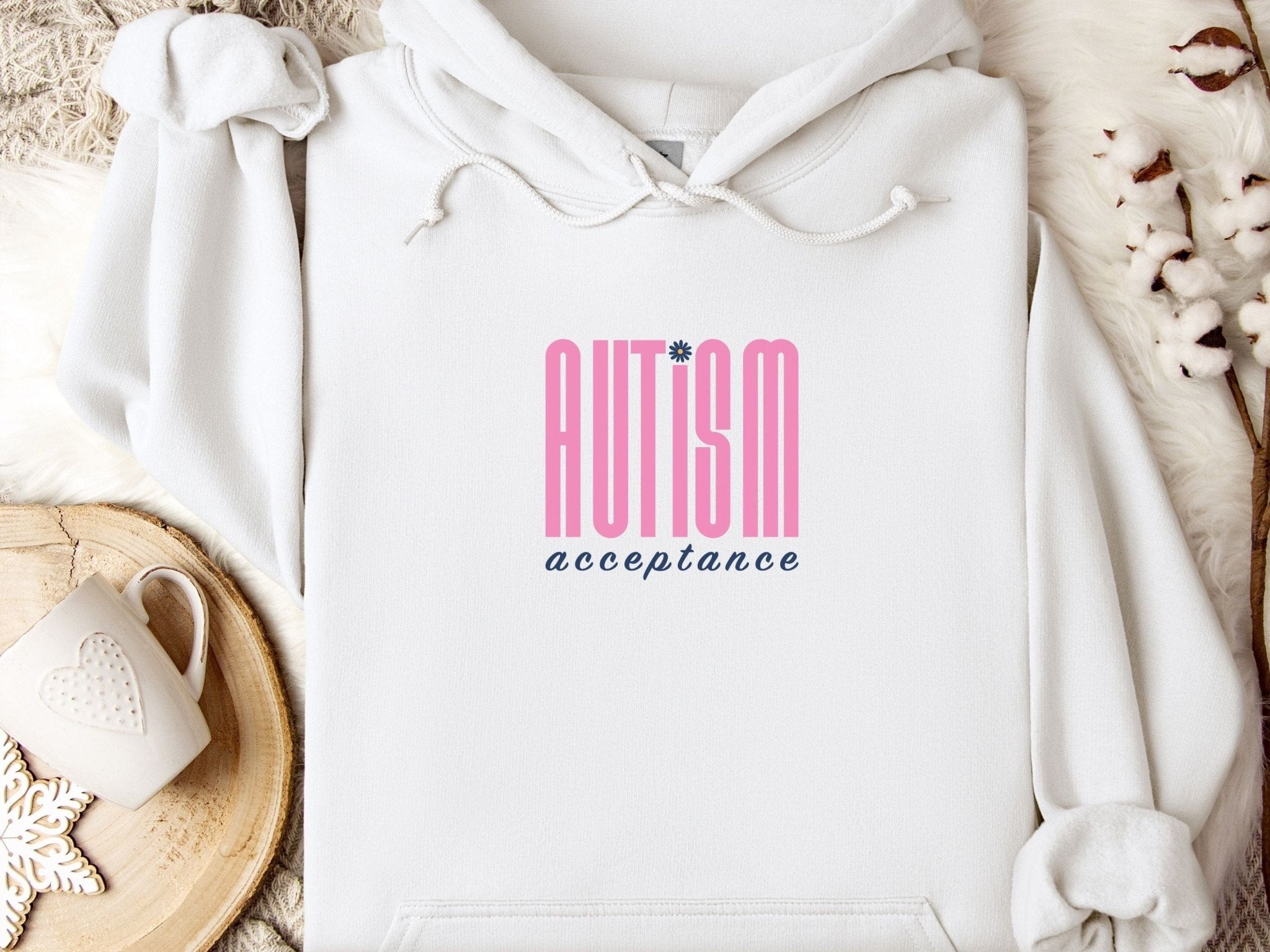 Autism Hoodie - Autism Acceptance Retro Pink Hoodie - Daily Bloom