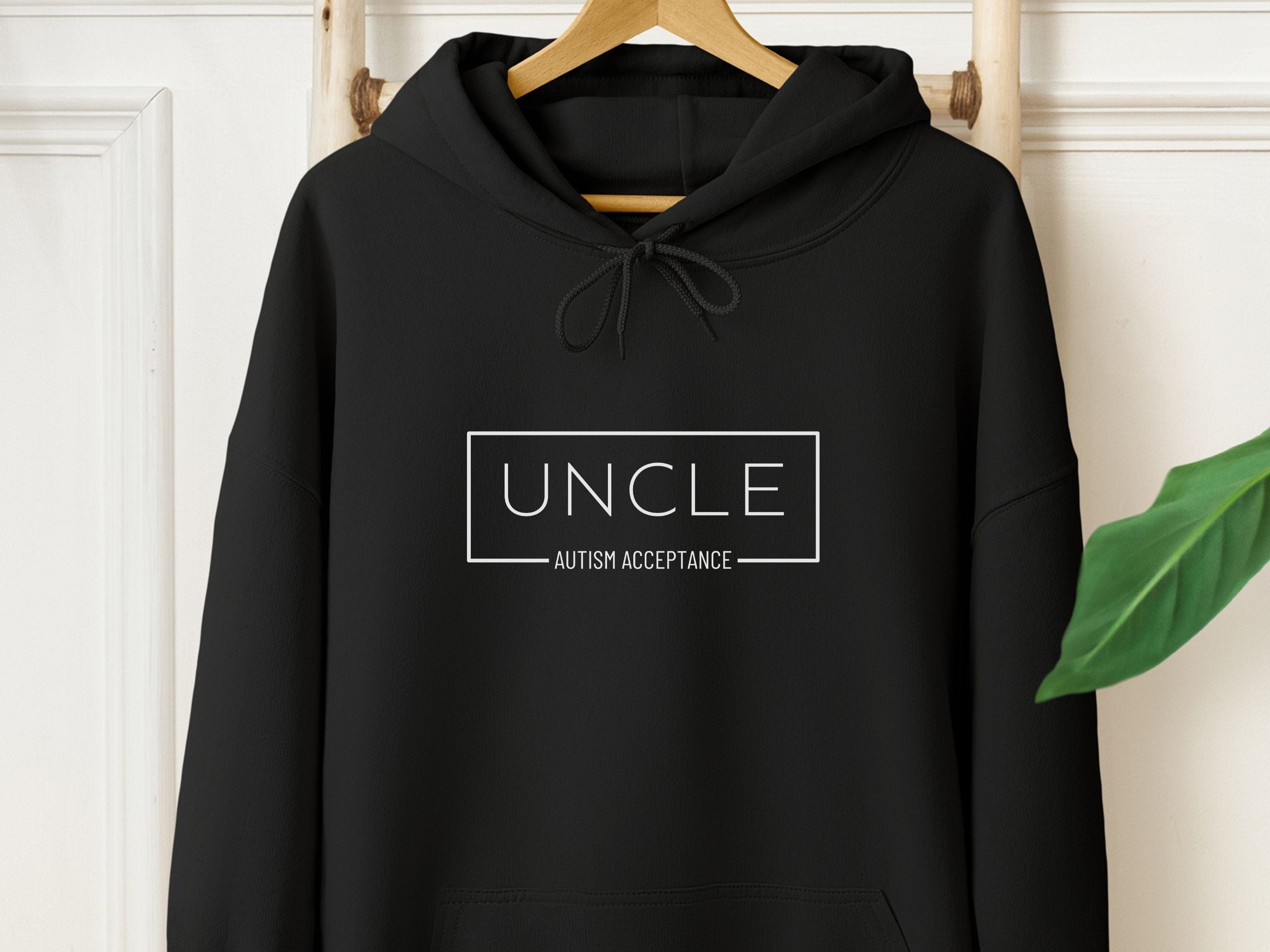 Autism Acceptance Uncle Box Hoodie-Black-Neurodiversity, ADHD & Autism Awareness & Acceptance Hoodie by Daily Bloom