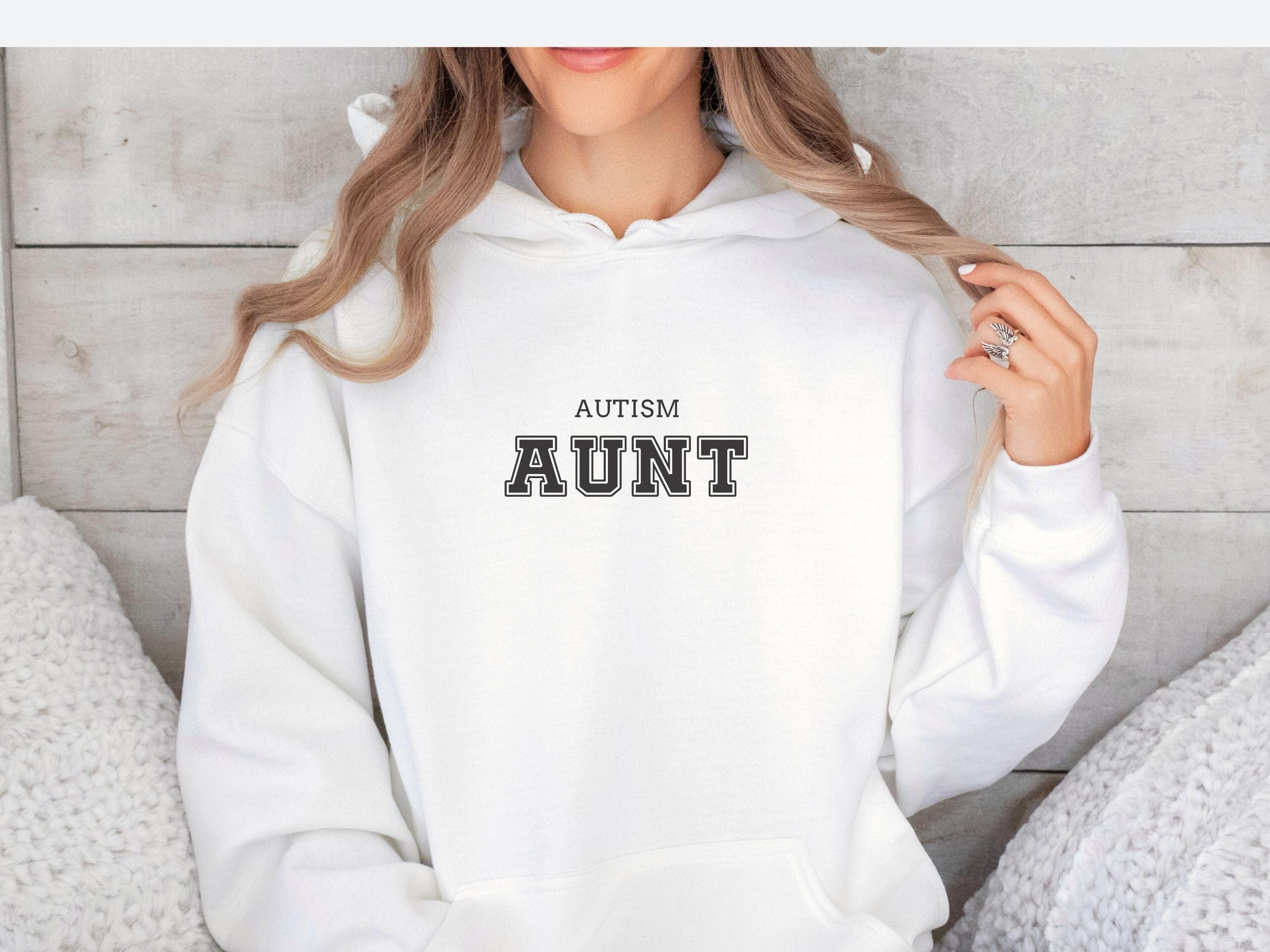 Autism Aunt Hoodie - Collegiate Edition-Neurodiversity, ADHD & Autism Awareness & Acceptance Hoodie by Daily Bloom