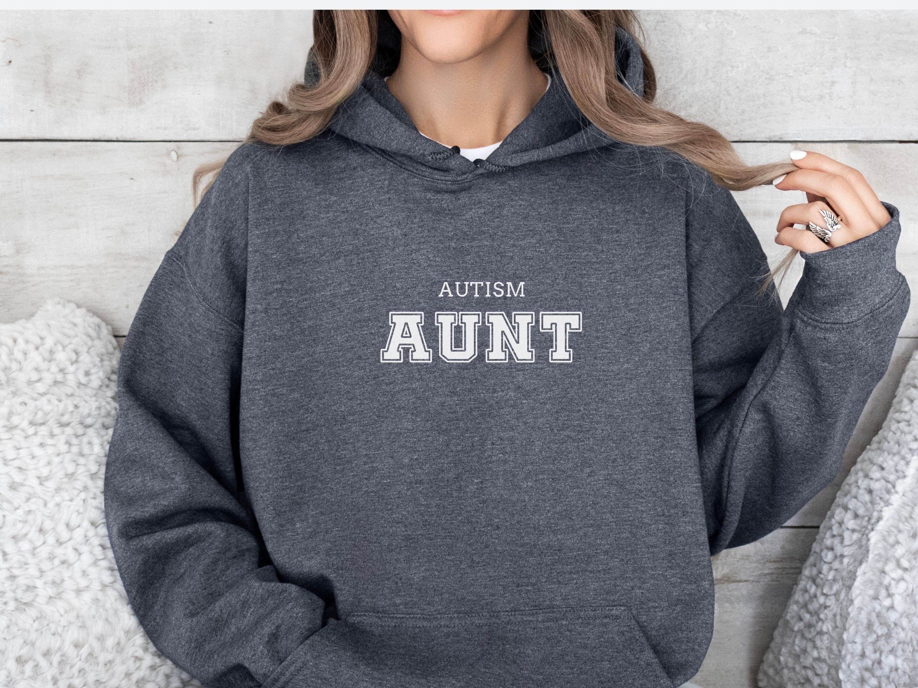 Autism Aunt Hoodie - Collegiate Edition-Neurodiversity, ADHD & Autism Awareness & Acceptance Hoodie by Daily Bloom