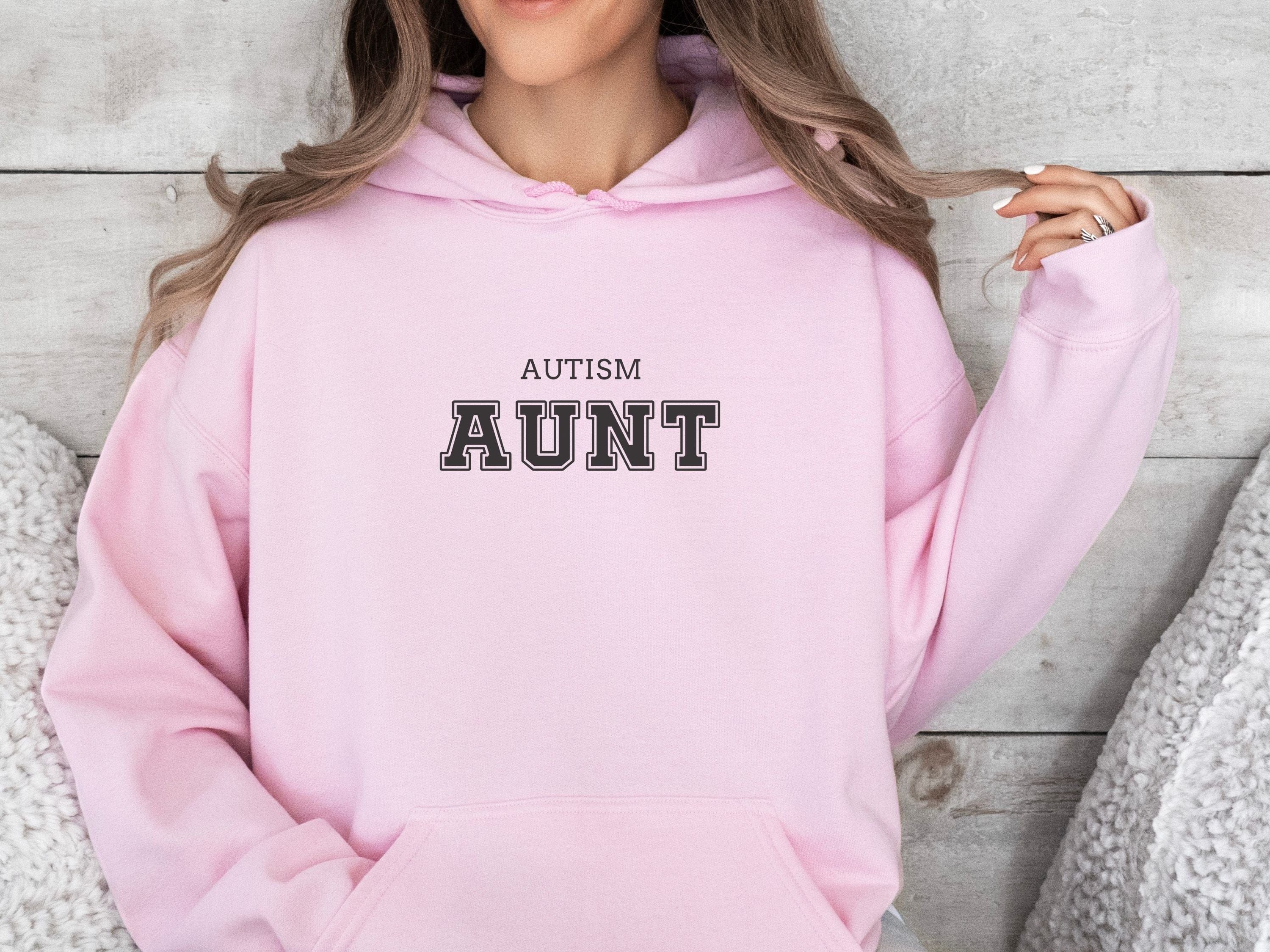 Autism Aunt Hoodie - Collegiate Edition-Neurodiversity, ADHD & Autism Awareness & Acceptance Hoodie by Daily Bloom