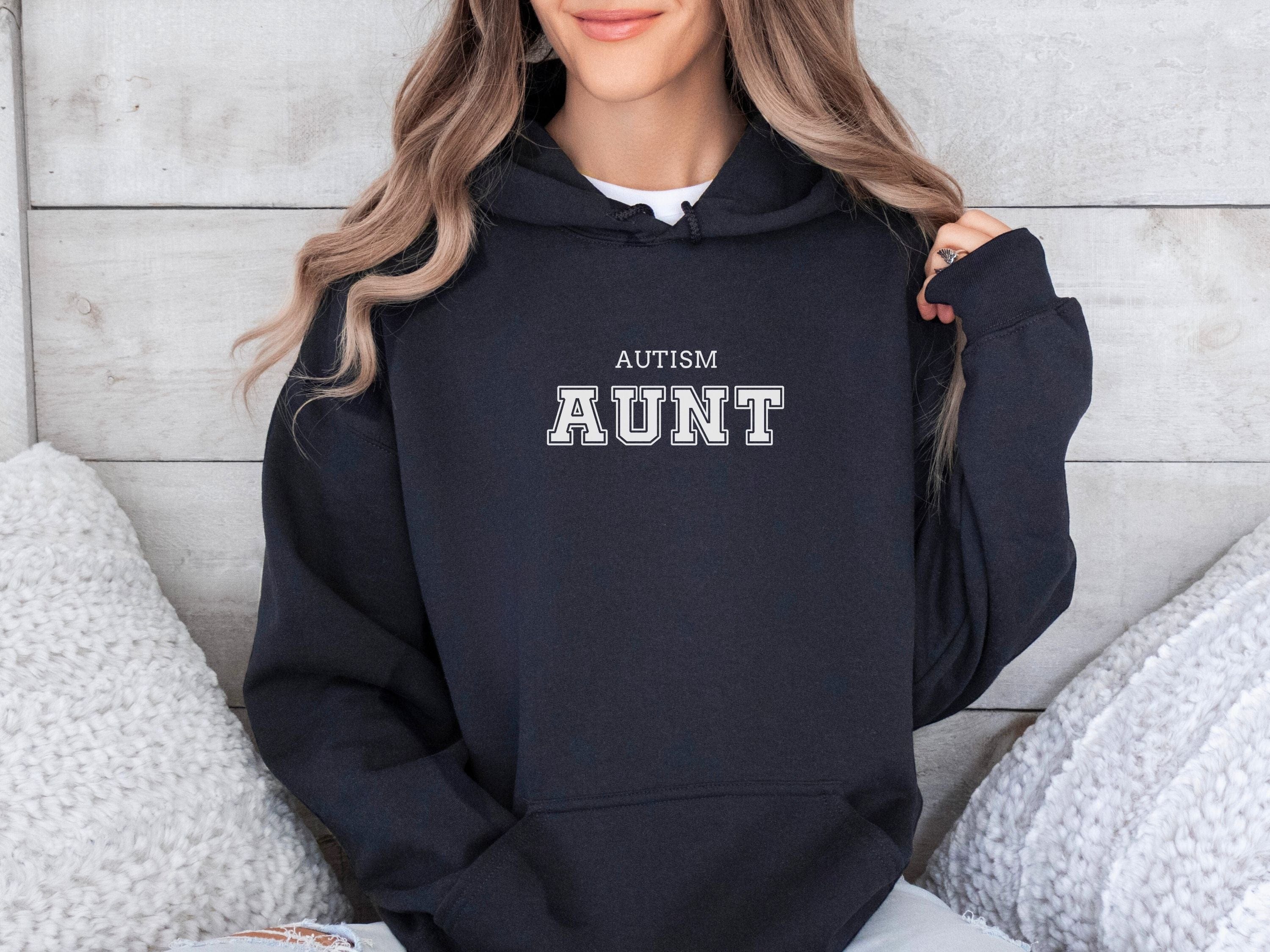 Autism Aunt Hoodie - Collegiate Edition-Neurodiversity, ADHD & Autism Awareness & Acceptance Hoodie by Daily Bloom