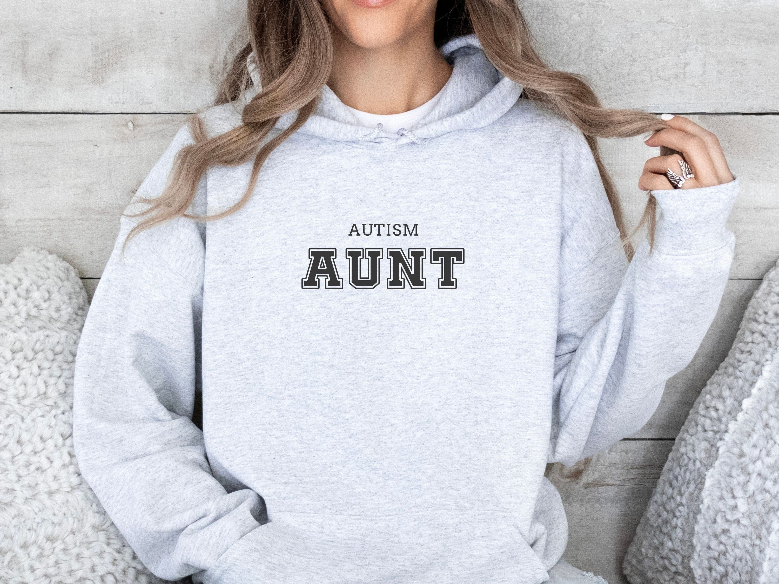 Autism Aunt Hoodie - Collegiate Edition-Neurodiversity, ADHD & Autism Awareness & Acceptance Hoodie by Daily Bloom