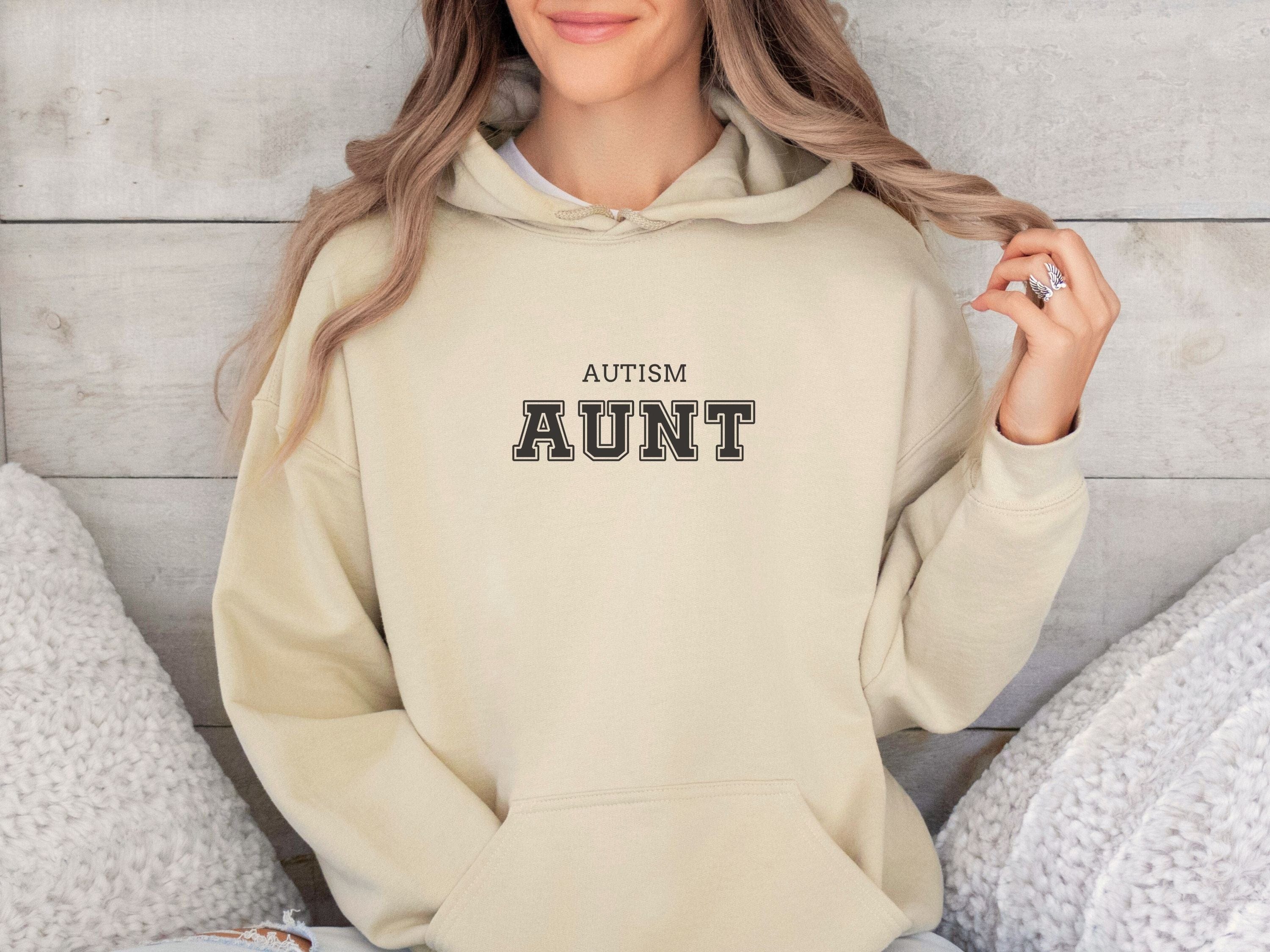 Autism Aunt Hoodie - Collegiate Edition-Neurodiversity, ADHD & Autism Awareness & Acceptance Hoodie by Daily Bloom