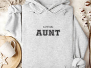 Autism Aunt Hoodie - Collegiate Edition-Ash-Neurodiversity, ADHD & Autism Awareness & Acceptance Hoodie by Daily Bloom