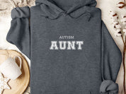 Autism Aunt Hoodie - Collegiate Edition-Dark Heather-Neurodiversity, ADHD & Autism Awareness & Acceptance Hoodie by Daily Bloom