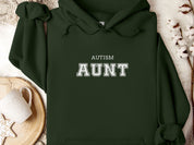 Autism Aunt Hoodie - Collegiate Edition-Forest Green-Neurodiversity, ADHD & Autism Awareness & Acceptance Hoodie by Daily Bloom