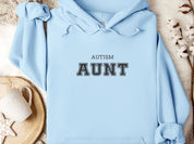 Autism Aunt Hoodie - Collegiate Edition-Light Blue-Neurodiversity, ADHD & Autism Awareness & Acceptance Hoodie by Daily Bloom