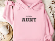 Autism Aunt Hoodie - Collegiate Edition-Light Pink-Neurodiversity, ADHD & Autism Awareness & Acceptance Hoodie by Daily Bloom