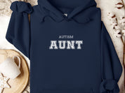 Autism Aunt Hoodie - Collegiate Edition-Navy-Neurodiversity, ADHD & Autism Awareness & Acceptance Hoodie by Daily Bloom