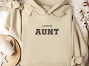Autism Aunt Hoodie - Collegiate Edition-Sand-Neurodiversity, ADHD & Autism Awareness & Acceptance Hoodie by Daily Bloom