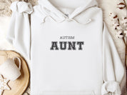 Autism Aunt Hoodie - Collegiate Edition-White-Neurodiversity, ADHD & Autism Awareness & Acceptance Hoodie by Daily Bloom