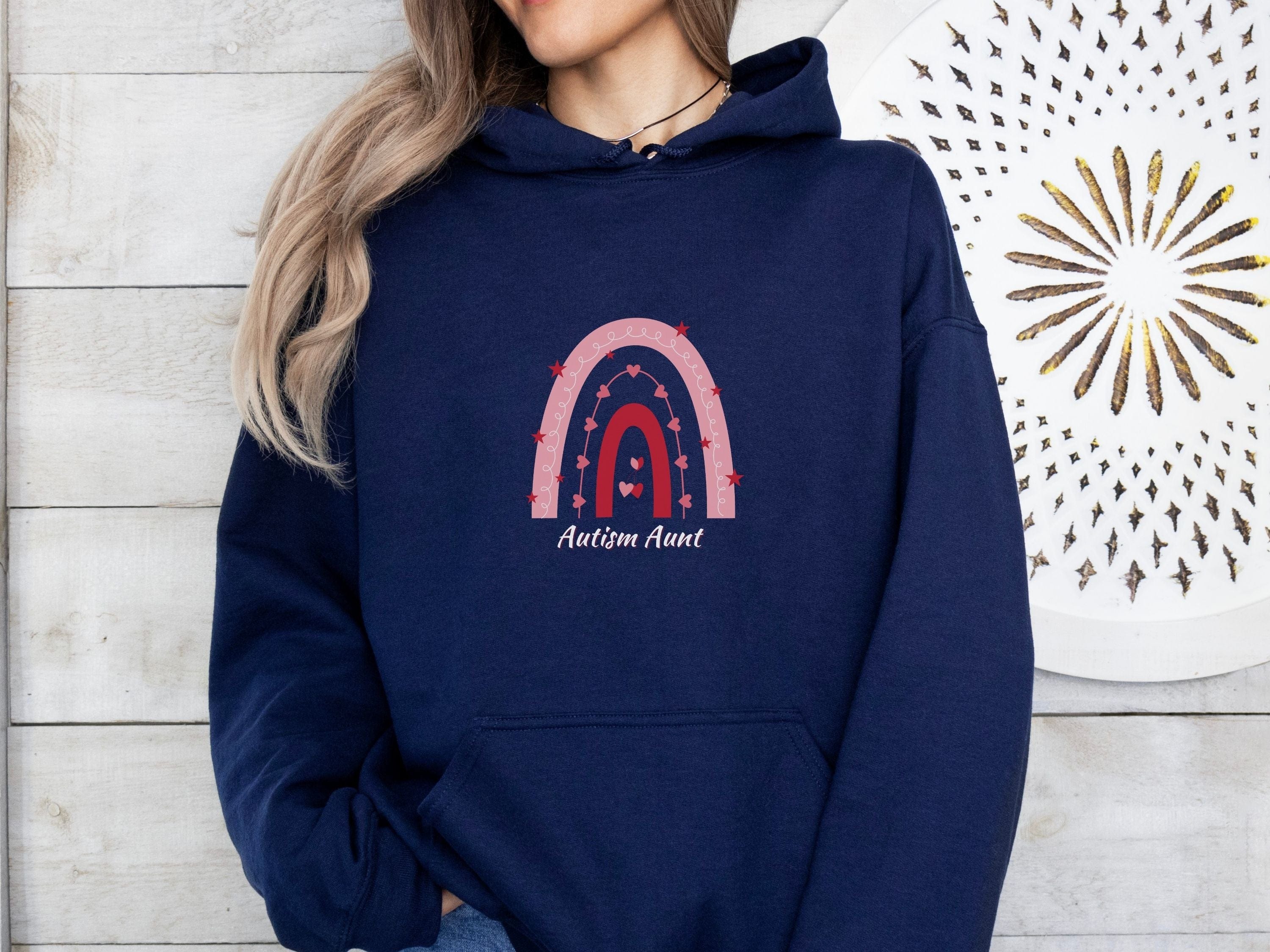 Autism Aunt Rainbow Hoodie-Neurodiversity, ADHD & Autism Awareness & Acceptance Hoodie by Daily Bloom