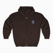 Autism Hoodie By Daily Bloom Autism Awareness 2025 - Affirmations Handprints Zip Up Hoodie Dark Chocolate / S