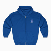 Autism Hoodie By Daily Bloom Autism Awareness 2025 - Affirmations Handprints Zip Up Hoodie Royal / S